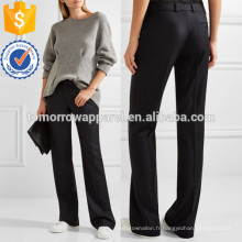 Pantalon à jambe large en sergé de laine Fabrication en gros de vêtements pour femmes (TA3018P)